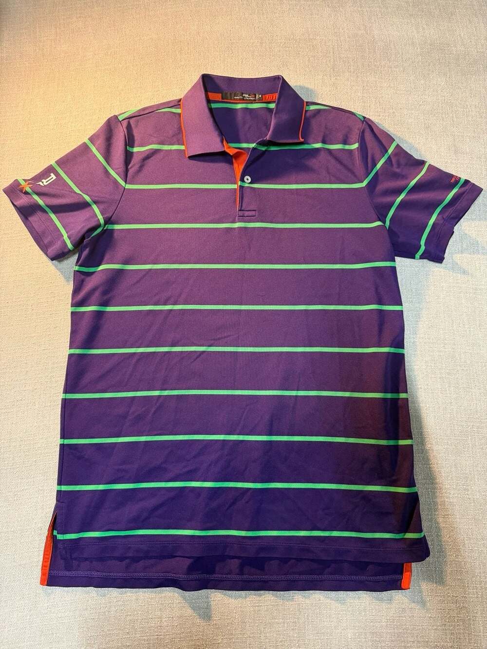 RLX Ralph Lauren The Governors Club Tennessee Striped Golf Polo Shirt Size M